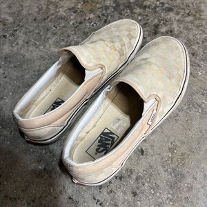 vans low top checkered sneakers slip-on